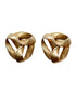 Big Chunky Knot Vintage Faded Gold Clip On Earrings